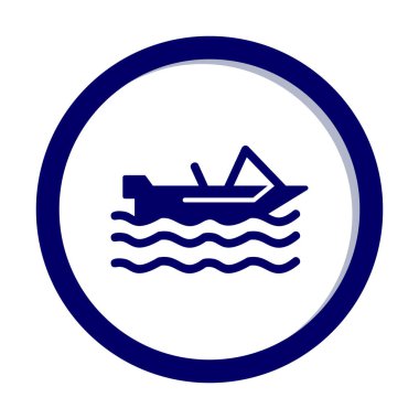 Basit Motorboat simgesi, vektör illüstrasyonu