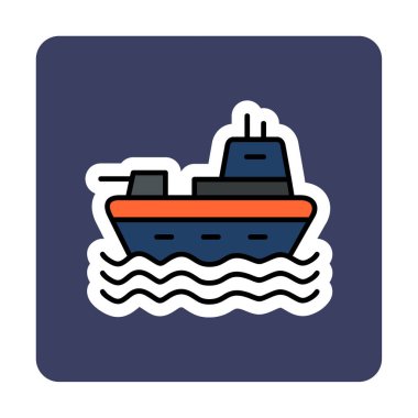 Gemi simgesi, vektör illüstrasyonu