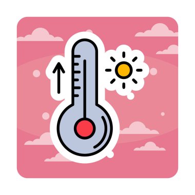 Termometre web simgesi, vektör çizim 