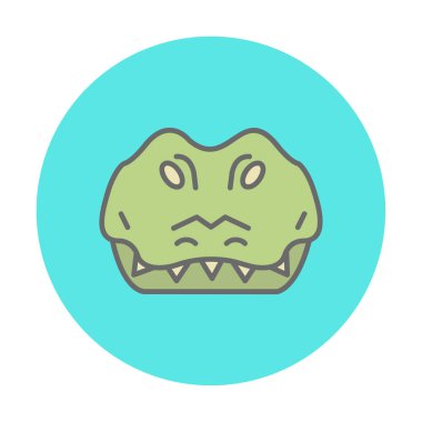 Basit timsah simgesi, vektör illüstrasyonu