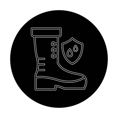 Basit su geçirmez ayakkabı simgesi, vektör illüstrasyonu