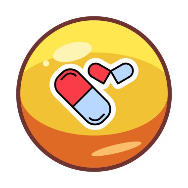 ilaç yassı ikonu, kapsüller, haplar            