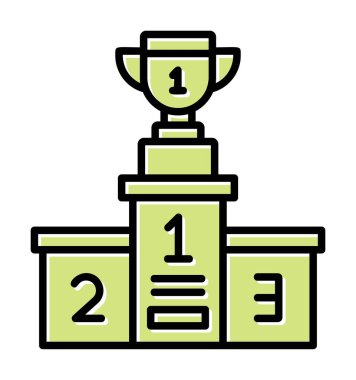 Basit Şampiyon simgesi, vektör illüstrasyonu