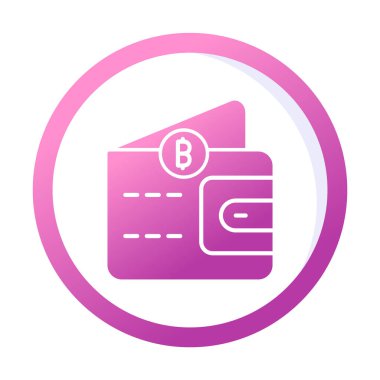 Basit Dijital Cüzdan simgesi, vektör illüstrasyonu