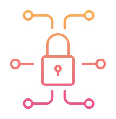 Ağ güvenlik simgesi, vektör çizim 