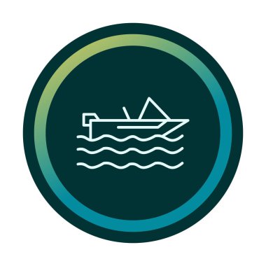 Basit Motorboat simgesi, vektör illüstrasyonu