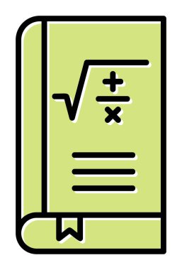 Matematik kitabı. Web simgesi basit illüstrasyon                         