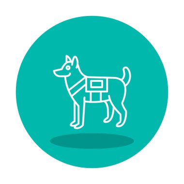 Askeri Köpek simgesi vektör illüstrasyonu