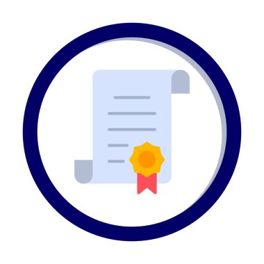 Sertifika vektör simgesi modern basit illüstrasyon                                 