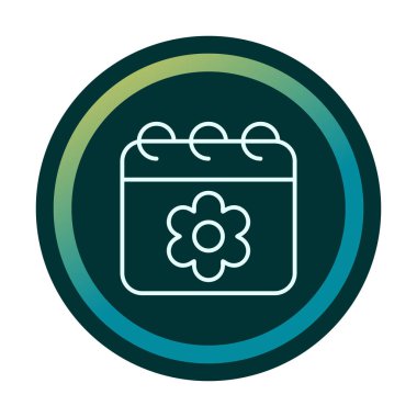 Sakura tarih simgesi, vektör çizimi 