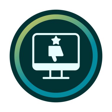 Kötü İnceleme simgesi, vektör illüstrasyonlu basit ekran