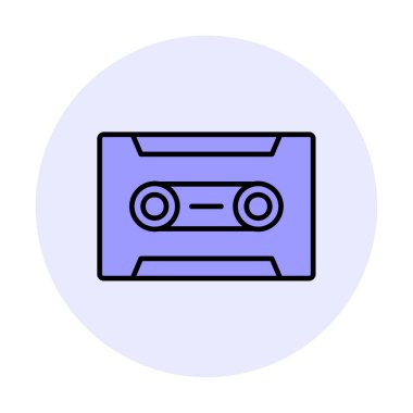 Kaset. Web simgesi basit illüstrasyon                               