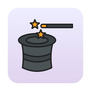 Basit Sihirli Şapka simgesi, vektör illüstrasyonu