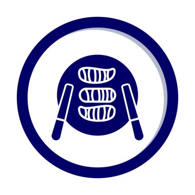 Tabak simgesinde suşi, vektör illüstrasyonu