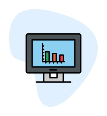 Basit Analitik simge, vektör illüstrasyonu