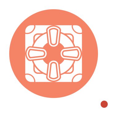 Lifesaver yassı simgesinin vektör çizimi, cankurtaran sembolü  