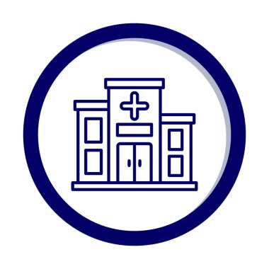 Basit düz hastane binası ikon vektör illüstrasyon tasarımı