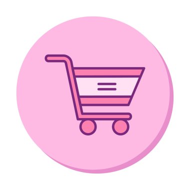  Alışveriş arabası simgesi, vektör çizimi basit tasarım