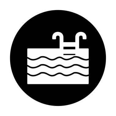  yüzme havuzu ikonu vektör illüstrasyonu