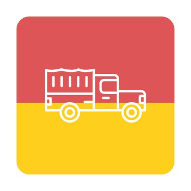 Askeri Kamyon ikonu vektör illüstrasyonu