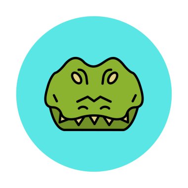 Basit timsah simgesi, vektör illüstrasyonu