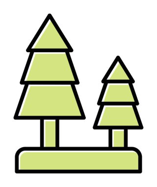 Orman ikonu vektör illüstrasyonu 