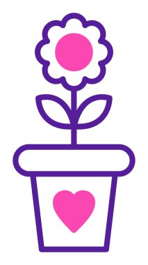 çiçek saksısı vektör illüstrasyonu