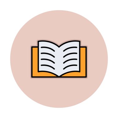 Basit düz Kitap simgesi vektör tasarımı