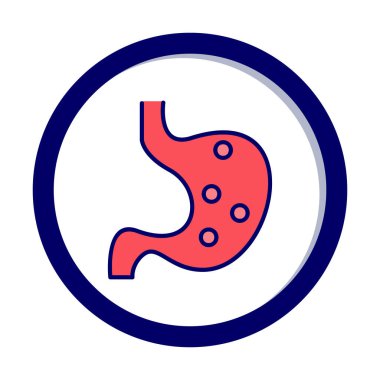 İnsan mide ikonu. Beyaz arkaplanda izole edilmiş web tasarımı için İnsan mide vektörü simgesi