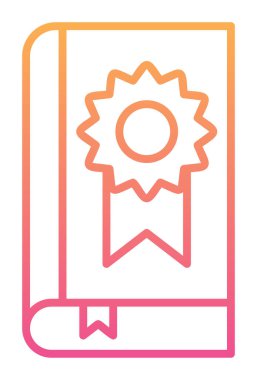 Kitap Madalyası simgesi, vektör illüstrasyonu 