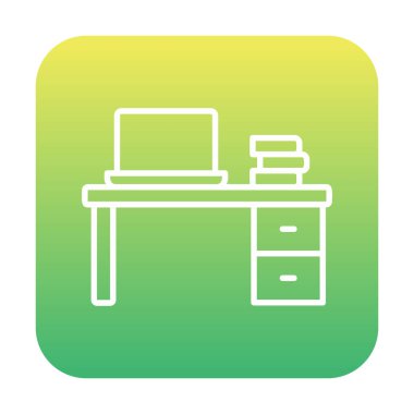 Ofis masa simgesinin vektör illüstrasyonu 