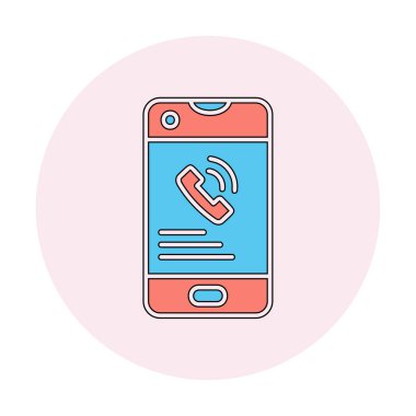 Düz modern telefon görüşmesi. simge vektör illüstrasyonu  