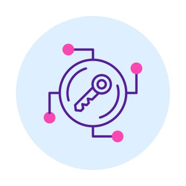 Anahtar ağ simgesi vektör illüstrasyonu 