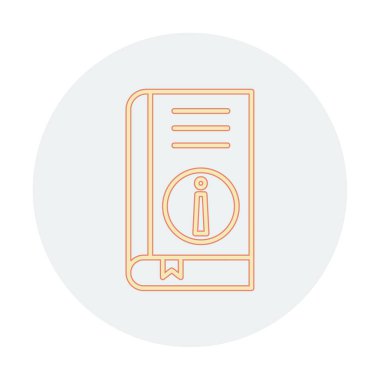 Basit Kitap Bilgileri simgesi, vektör illüstrasyonu