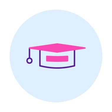 Mezuniyet şapkası ikonu, eğitim ikonu. düz tasarım biçimi