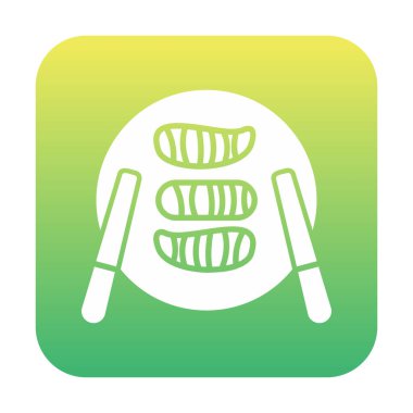 Tabak simgesinde suşi, vektör illüstrasyonu