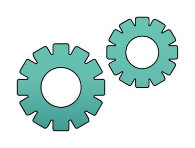 Gears'ı web simgesi, vektör çizim 