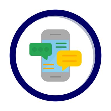 Basit akıllı telefon sohbet simgesi, vektör illüstrasyonu