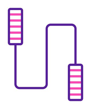 İp sporu ikonunu atlıyorum. Vektör illüstrasyonu 