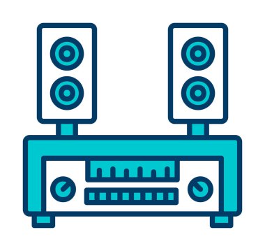 renk çizgisi ses hoparlörleri vektör çizimi 