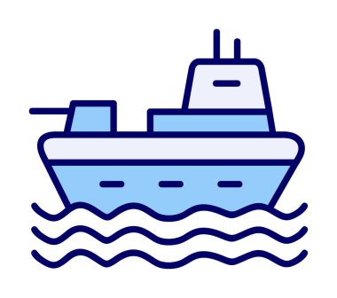 Gemi simgesi, vektör illüstrasyonu