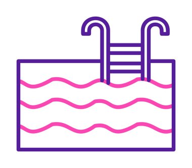  yüzme havuzu ikonu vektör illüstrasyonu