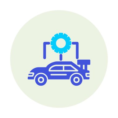 Araba servisi ikon vektör çizimi. Otomobil Yapılandırması             