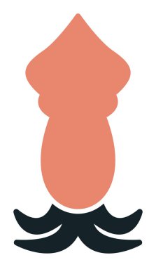 Beyaz arkaplanda mürekkep balığı vektörü simgesi 