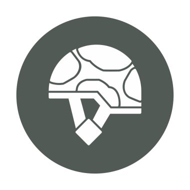 Askeri miğfer vektör renk çizgisi simgesi