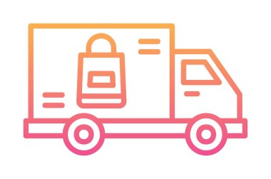 Teslimat kamyonu vektör simgesi modern basit illüstrasyon                        