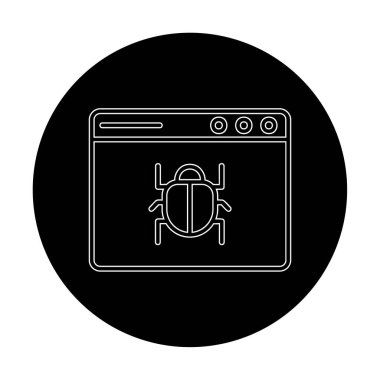 Böcek işareti simgesi. Virüs sembolü, vektör çizimi. 