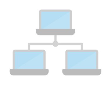 dizüstü bilgisayar ağı simgesi, vektör illüstrasyonu 