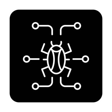 Basit dijital virüs simgesi, vektör illüstrasyonu