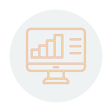 Basit Bilgisayar İzleme Veri Analizi simgesi, vektör illüstrasyonu